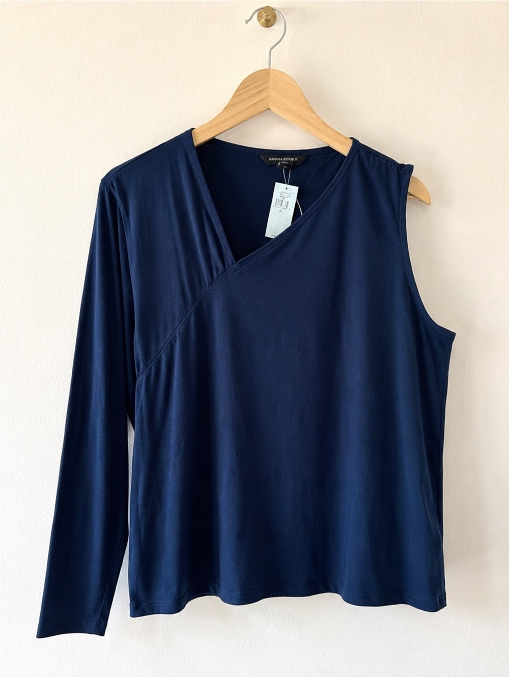 NWT Banana Republic Blouse Blue Top Size XL One Sleeve